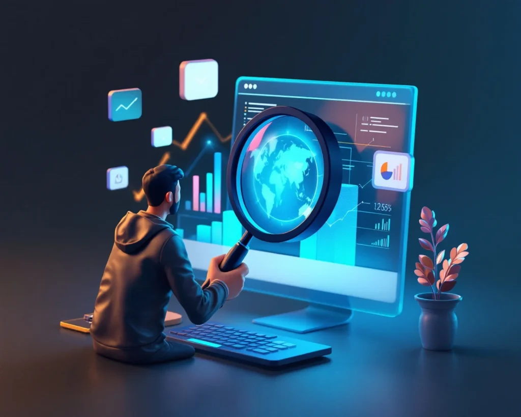 SEO Freelancer analysiert Website, Inhalte und technische Suchmaschinenoptimierung